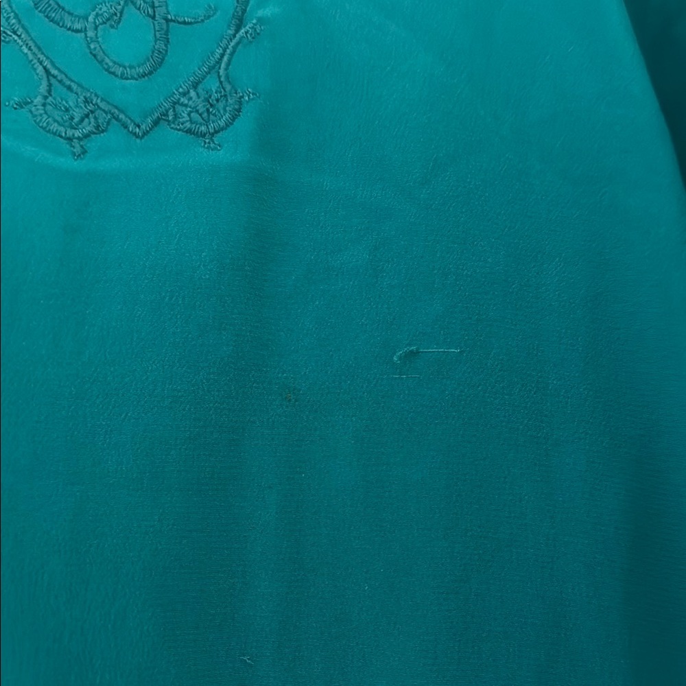 Vintage Teal Blouse with Pink Collar - Picture 7 of 13